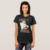 クリープ実在キュート不気味幽霊スケートボード Tシャツ (正面フル)