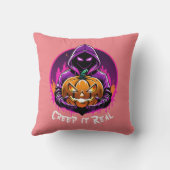 クリープ実在ホラーハロウィーンイラストレーション クッション (裏面)