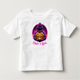 クリープ実在ホラーハロウィーンイラストレーション トドラーTシャツ