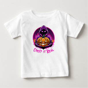 クリープ実在ホラーハロウィーンイラストレーション ベビーTシャツ