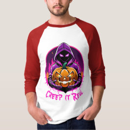 クリープ実在ホラーハロウィーンイラストレーション Tシャツ