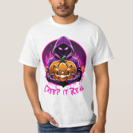 クリープ実在ホラーハロウィーンイラストレーション Tシャツ
