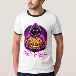 クリープ実在ホラーハロウィーンイラストレーション Tシャツ