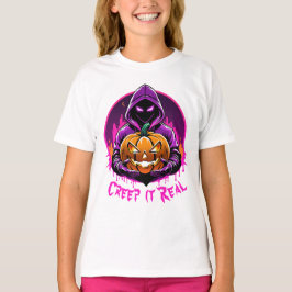 クリープ実在ホラーハロウィーンイラストレーション Tシャツ