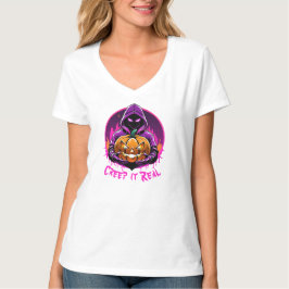 クリープ実在ホラーハロウィーンイラストレーション Tシャツ