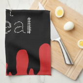 クリープ実在手描きフォント血ハロウィーン キッチンタオル (四つ折り)