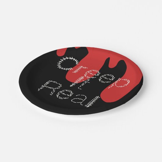 クリープ実在手描きフォント血ハロウィーン ペーパープレート (アングル)