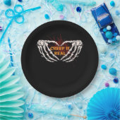 クリープ実在、スケルトンの手のハート表示 ペーパープレート (パーティー)