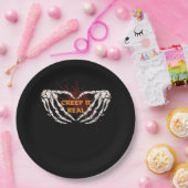 クリープ実在、スケルトンの手のハート表示 ペーパープレート (パーティー)