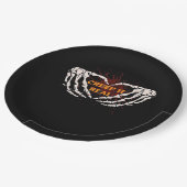 クリープ実在、スケルトンの手のハート表示 ペーパープレート (アングル)