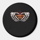 クリープ実在、スケルトンの手のハート表示 マグネット (正面)