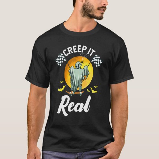 クリープ実在itハロウィンクリエピン幽霊ボーイガールスカ tシャツ (正面)