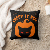 クリープ・イット・リアル・ハロウィン+面白い猫 クッション (ブランケット)