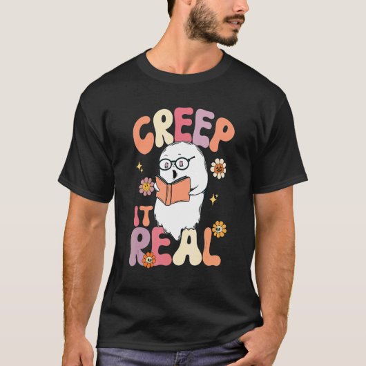 クリープit実在幽霊本ハロウィーン汗グルービー tシャツ (正面)