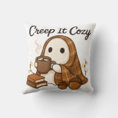 クリープit居心地の良い幽霊秋ヴィーブキュートハロウィーンアート クッション (裏面)