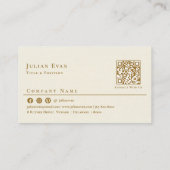 クリーミエレガントフェミニンー金ゴールドグリッターモノグラム 名刺 (裏面)