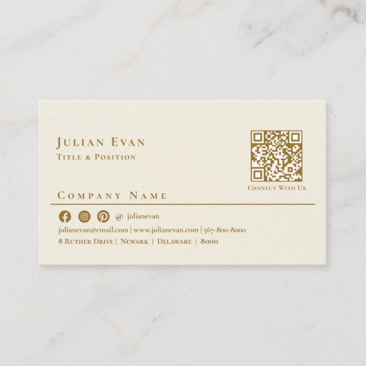 クリーミエレガントフェミニンー金ゴールドグリッターモノグラム 名刺 (裏面)