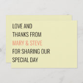 クリーミニマルムシンプル・ビッグはっきりしたアンド結婚ズ サンキューカード (正面/裏面)