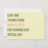 クリーミニマルムシンプル・ビッグはっきりしたアンド結婚ズ サンキューカード (正面)