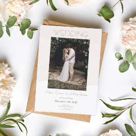 クリーミニマルムフォト結婚式招待状 招待状