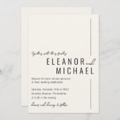 クリーミニマルムモダンシンプルタイポグラフィ結婚ズ 招待状 (正面/裏面)