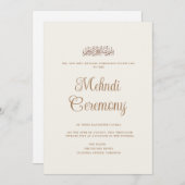 クリーミニマルムモダン・ヘナ・メンディ・ムスリム式 招待状 (正面/裏面)