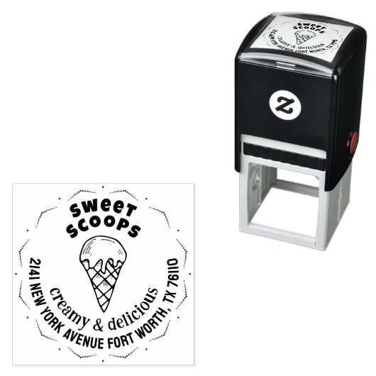 クリーミーでおいしいパーソナライズされたアイスクリームショップ セルフインキングスタンプ (インサイチュ)