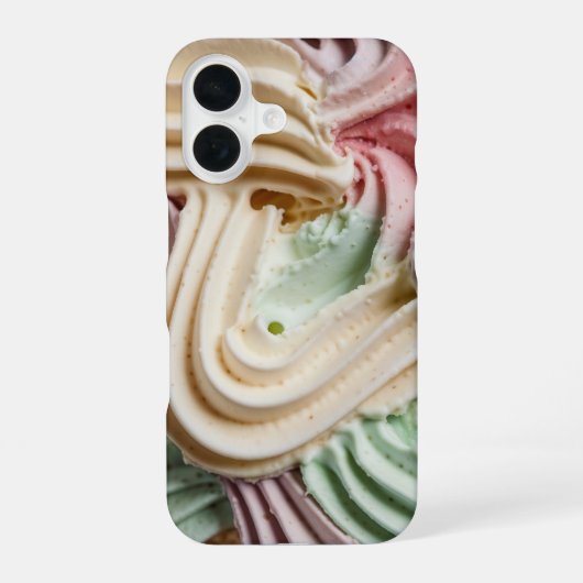 クリーミーなアイスクリームパステルカラー iPhone 16ケース (裏面)