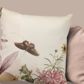 クリーミーなアイボリー自然シーンキャットズクローバタフライ クッション
