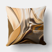 クリーミーなオレンジ色から茶色のツイスト反射照明 クッション (裏面)