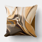 クリーミーなオレンジ色から茶色のツイスト反射照明 クッション (正面)