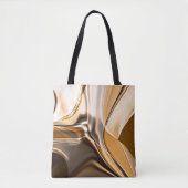 クリーミーなオレンジ色から茶色のツイスト反射照明 トートバッグ (正面)