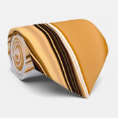 クリーミーなオレンジ色から茶色のツイスト反射照明 ネクタイ (ロール)