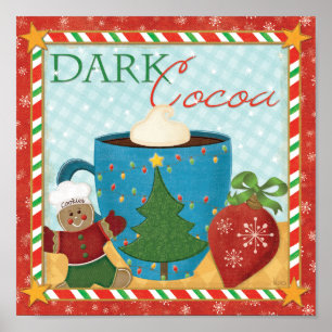 クリーミーなココアが付いている赤いクリスマスのコップ ポスター