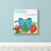 クリーミーなココアと赤いクリスマスカップ キャンバスプリント (インサイチュ (ウッドフロア))