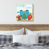 クリーミーなココアと赤いクリスマスカップ キャンバスプリント (インサイチュ (寝室))