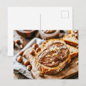 クリーミーなチョコレートヘーゼルナッツスプレアでトーストしたパン シーズンポストカード (正面/裏面)