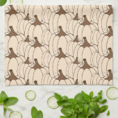 クリーミーなパンプキンパッチパターン秋キッチンタオル キッチンタオル (折り畳み)