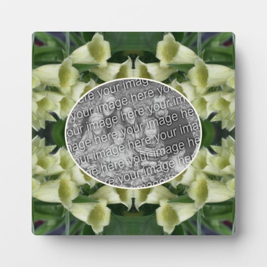 クリーミーなフォックスグローブフラワーあなたの写真を追加 フォトプラーク (正面)