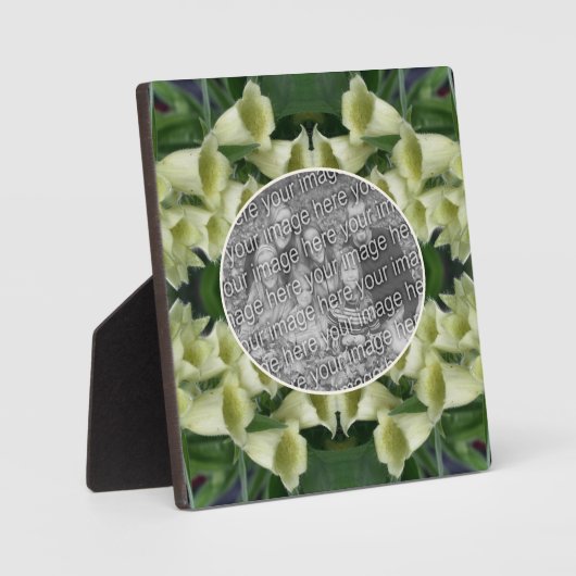 クリーミーなフォックスグローブフラワーあなたの写真を追加 フォトプラーク (正面)