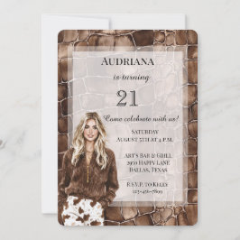 クリーミーなブラウンのチョコレートブロンドの女の子の誕生日 招待状