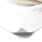 クリーミーなベージュの猫ちゃん ボヘミアンスタイルの刺繍猫ポスター ポスター (角)