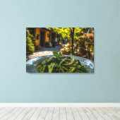 クリーミーなホウレンチソースのスパゲッティ キャンバスプリント (インサイチュ (ウッドフロア))