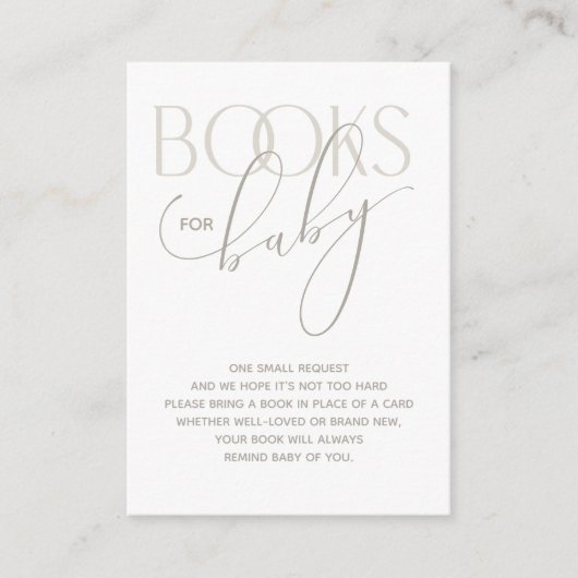 クリーミーな中立的なブックリクエストのエンクロージャカード エンクロージャーカード (正面)