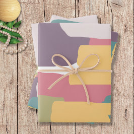 クリーミーな夏の色のスプラッシュパターン ラッピングペーパーシート