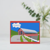 クリーミーな屋根付き橋はがき ポストカード (スタンド正面)