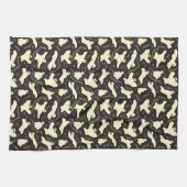 クリーミーな幽霊 – ハロウィーンパターン。 キッチンタオル (横)