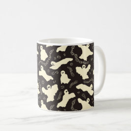 クリーミーな幽霊 – ハロウィーンパターン。 コーヒーマグカップ