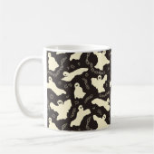 クリーミーな幽霊 – ハロウィーンパターン。 コーヒーマグカップ (左)