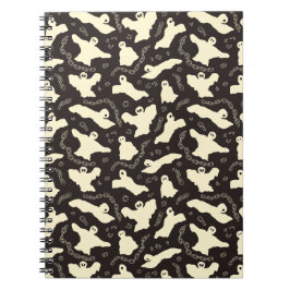 クリーミーな幽霊 – ハロウィーンパターン。 ノートブック